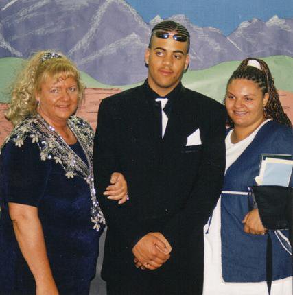 Aaron with Mom and sister Chicoma - Graduation Day 2003 