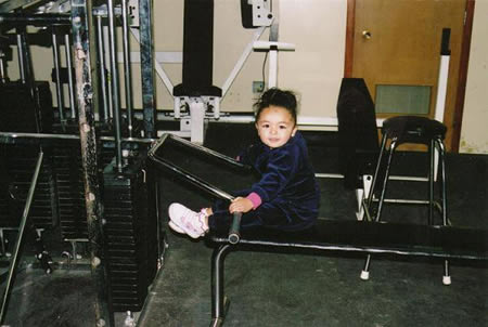 Aaron's niece Chiara at Aaron's gym - 2005 